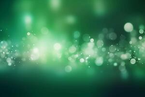 een wazig wit licht, groen licht abstract achtergrond met bokeh gloed, illustratie. ai generatief foto