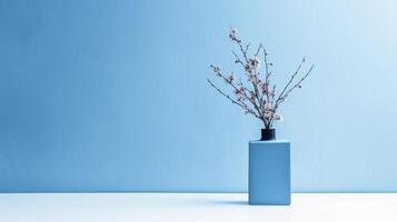 een verbijsterend beeld van een minimalistische blauw, presentatie van de magisch elegantie gevonden in eenvoud. ai generatief foto