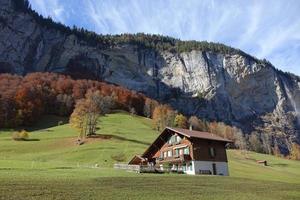 schilderachtig uitzicht op de Zwitserse Alpen foto