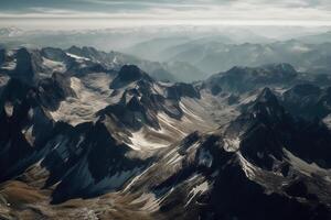 antenne schot van mooi Zwitsers Alpen. ai generatief foto