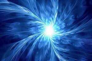 lazer licht fractals, blauw en wit. ai generatief foto