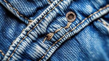 blauw wit jean textuur, ruw blauw jean achtergrond, vintage. ai generatief foto