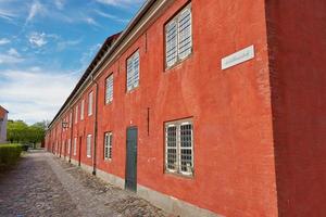rode huizen in het historische fort Kastellet in Kopenhagen foto