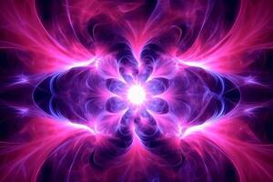 lazer licht fractals, roze en Purper. ai generatief foto