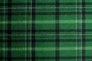 groen kleding stof textiel patroon, plaid achtergrond, linnen katoen. ai generatief foto