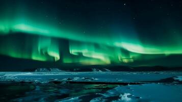 foto van Aurora in de noorden pool,. ai generatief