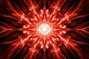 lazer licht fractals, rood en wit. ai generatief foto