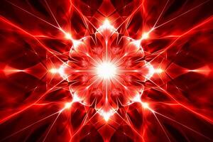 lazer licht fractals, rood en wit. ai generatief foto