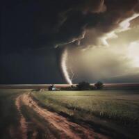 naderen tornado. ai gegenereerd foto