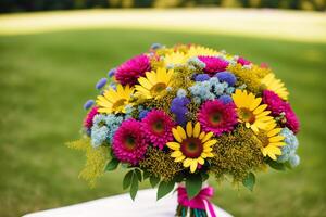 een mooi boeket. van de natuur caleidoscoop. een adembenemend boeket van bloemen pracht. generatief ai foto