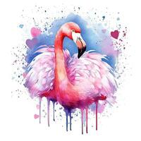 waterverf roze flamingo. illustratie ai generatief foto