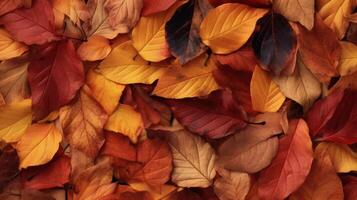 herfst vallend bladeren achtergrond. illustratie ai generatief foto