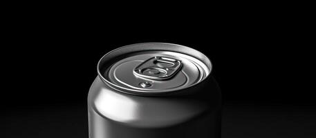 zilver aluminium drinken kan in donker generatief ai foto