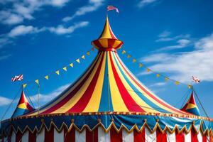 circus tent onder de Open lucht generatief ai foto