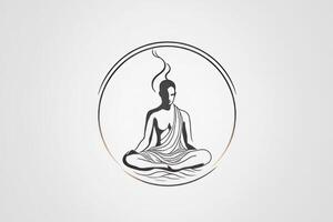 meditatie yoga menselijk in lotus minimalistische logo oosters godheid generatief ai foto