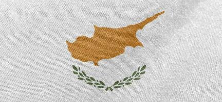 Cyprus kleding stof vlag katoen materiaal breed vlaggen behang gekleurde kleding stof Cyprus vlag achtergrond foto