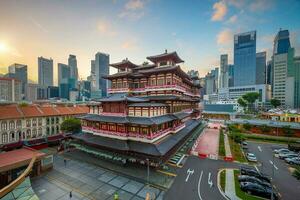 Boeddha tand relikwie tempel Bij Chinatown Singapore foto