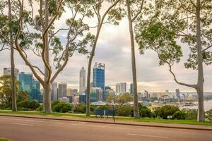 Perth downtown stad horizon stadsgezicht van Australië foto