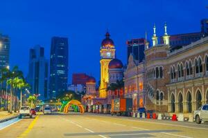 downtown Kuala lumpur stad horizon, stadsgezicht van Maleisië foto