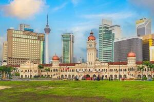 downtown Kuala lumpur stad horizon, stadsgezicht van Maleisië foto