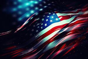 onafhankelijkheid dag abstract achtergrond met elementen van de Amerikaans vlag in donker blauw kleuren foto