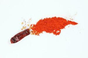 rood heet Chili peper paprika vlok kruid rauw droog aangedreven foto