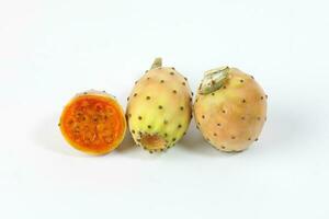 geel oranje cactus fruit stekelig Peer netelig sappig foto