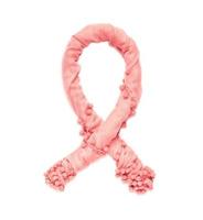 roze aids lint van gedraaide delicate stof geïsoleerd op een witte achtergrond foto