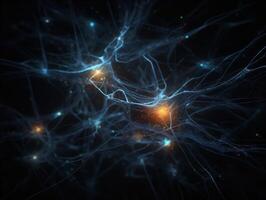 glinsterende neuron netwerk diep binnen de hersenen foto