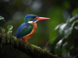 de mystiek blik van de malachiet ijsvogel foto