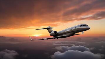 bombardier globaal 7500 luxe bovenstaand de horizon foto