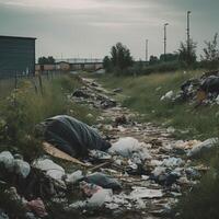 vuilnis stortnatuur verontreiniging ai gegenereerd foto