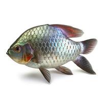 regenboog vis geïsoleerd Aan wit achtergrond, genereren ai foto