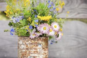 cottagecore wilde bloemen boeket rustieke bellis bloei vergeet me niet foto