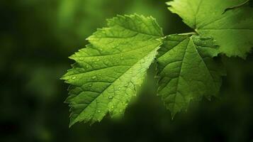 aarde dag en wereld milieu dag, lente, mooi natuurlijk vers groen blad, ontspanning natuur concept, genereren ai foto