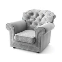 comfortabel fauteuil geïsoleerd Aan wit achtergrond, interieur element, genereren ai foto