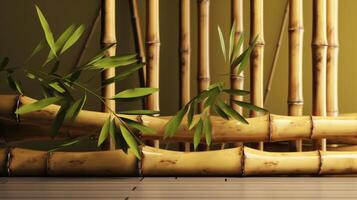 natuurlijk achtergrond met bamboe. illustratie ai generatief foto
