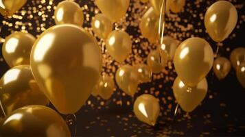 gelukkig verjaardag achtergrond met ballonnen. illustratie ai generatief foto