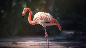roze flamingo. illustratie ai generatief foto