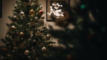 Kerstmis boom achtergrond. illustratie ai generatief foto