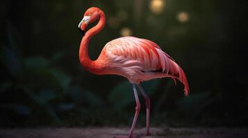 roze flamingo. illustratie ai generatief foto