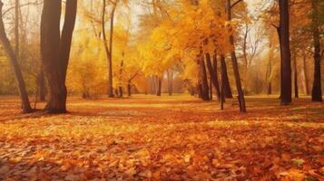 herfst vallend bladeren achtergrond. illustratie ai generatief foto