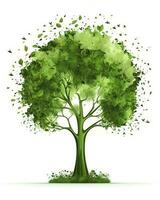 aarde dag boom Aan groen aarde Aan isoleren achtergrond, genereren ai foto