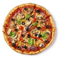 peperoni pizza geïsoleerd Aan wit achtergrond, genereren ai foto