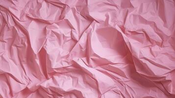 roze verfrommeld structuur papier vel achtergrond, verfrommeld rood papier achtergrond dichtbij omhoog, getextureerde achtergrond kleurrijk handgemaakt creatief kunst abstract stijl, genereren ai foto