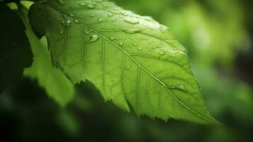 aarde dag en wereld milieu dag, lente, mooi natuurlijk vers groen blad, ontspanning natuur concept, genereren ai foto