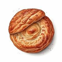 borek is een gebakken gebakje gemaakt van phyllo deeg gevulde met kaas, vlees en groenten. ai gegenereerd foto