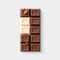 chocola bar Aan wit achtergrond. ai gegenereerd foto