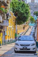 uitzicht op een straat in de stad Macao, China, 2020 foto