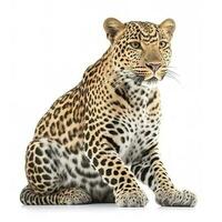 luipaard geïsoleerd Aan wit achtergrond, genereren ai foto
